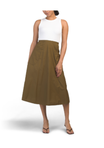 Contrast Midi Dress with Pockets