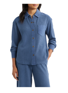 Camden Thermal Mixed Media Snap-up Shirt