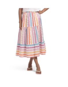 Tiered Striped Skirt