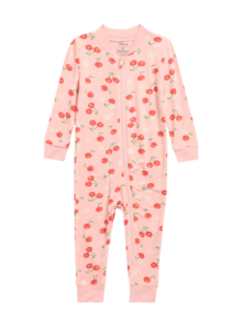 Cherry Zip One-piece Zip Pajamas 12m-24m