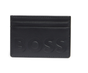 Laslo Debossed Logo Leather Card Case