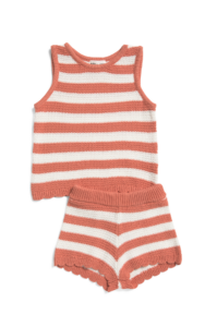 Toddler Girls 2pc Knit Crochet Top and Shorts Set