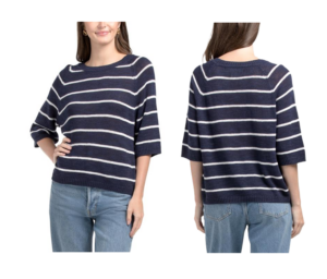 Striped Elbow Sleeve Sweater