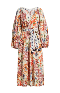 Vista Cove Print Long Sleeve Midi Dress