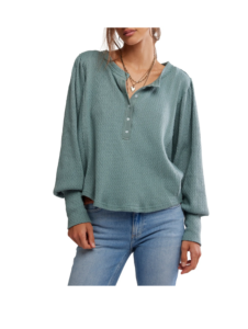 Quinn Rib Henley Top