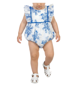 Floral Dot Clip Romper 0-9m