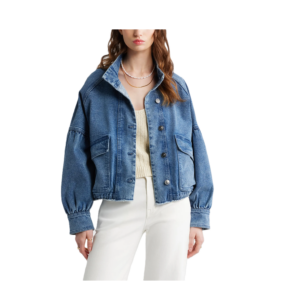 Blouson Sleeve Denim Jacket