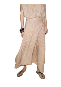 Asymmetric Striped Skirt