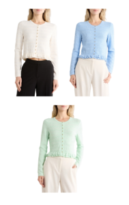 Cropped Ruffled Cardigan