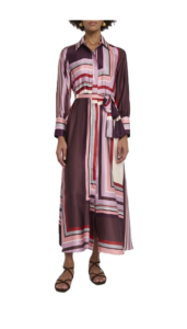 Herminia Geometric Stripe Maxi Shirtdress