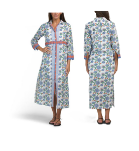 Avara Border Print Maxi Shirt Dress