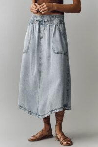 Pilcro Essential Beach Pull-on Midi Skirt