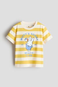 Cotton T-shirt with Printed Motif