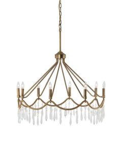 30x30 Airedale Aged Brass Chandelier with Crystals