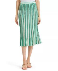 Flared Flounce Soft Knit Midi Skirt