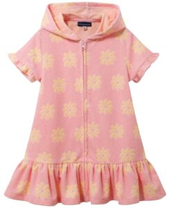 Girls' 2t-5 Hooded Cover Up One-piece Swimsuit