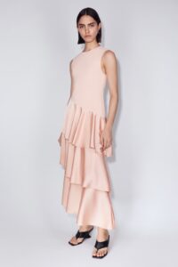 Ponte Dress with Satin Skirt