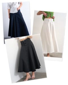 Denim Front Yoke Maxi Skirt