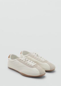 Contrasting Panel Leather Sneakers