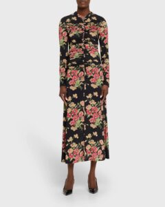 Cornelia Floral Long-sleeve Midi Dress