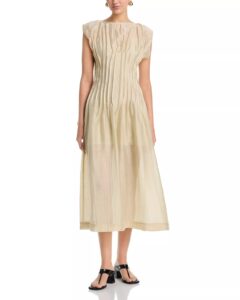 Belen Pintuck Midi Dress