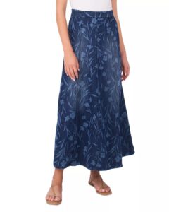 Seamed Denim Maxi Skirt