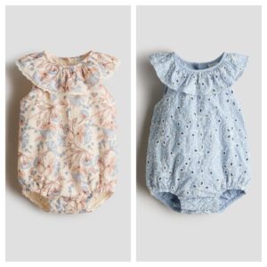 Eyelet-embroidered Romper Suit