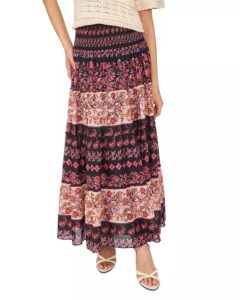 Tiered Smock Waist Maxi Skirt