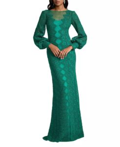 Wohler Cord Embroidered Tulle Gown