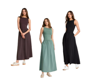 Mixed Media Maxi Pocket Dress