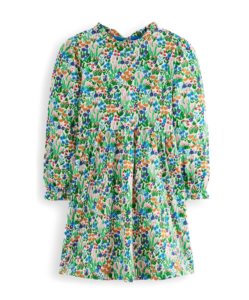 Kids' Floral Long Sleeve Cotton Jersey Dress