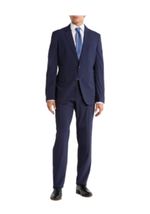 Huge Slim Fit Navy Stretch Wool Blend Suit