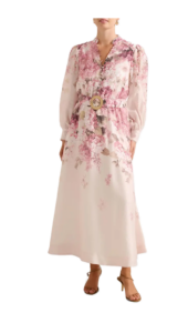 Peyton Belted Long Sleeve Button Front Maxi Dress
