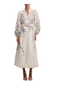Sheridan Placement Print Long Sleeve Maxi Dress