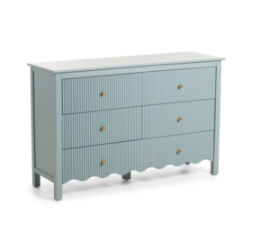 50x16x32 6 Drawer Fluted Scalloped Dresser