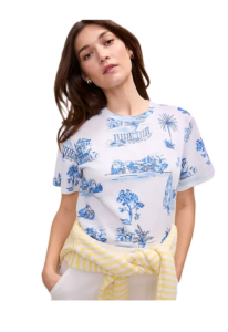 Weekend Toile Relaxed Tee