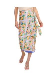 Lemon Wrap Skirt in Satin
