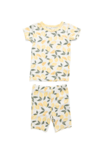 Toddler Girls 2pc Lemon Print Super Soft Top and Shorts Pajama Set Size 2-5
