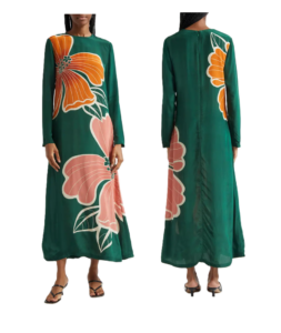 Honolulu Flowers Long Sleeve Maxi Dress