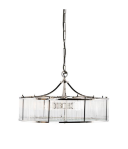 13.5x23.5 Athena Glass Rod and Metal Chandelier