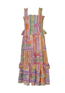 Kids' Smocked Abstract Maxi Dress Size 7-16