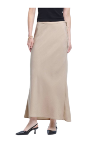 Women's Mid-rise Side-tie Woven Maxi Skirt