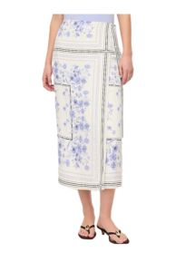 Floral Wrap Midi Skirt