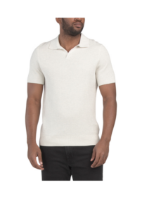 Pique Knit Johnny Collar Sweater Polo
