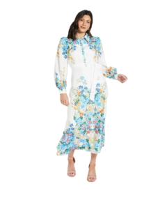 Floral Western Belted Midi Shirt Dress