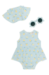 Skirted Bodysuit, Hat & Sunglasses Set 3-12m