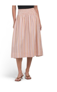 Bea Seersucker Midi Skirt
