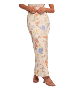 Giarda Floral Print Crinkle Maxi Skirt