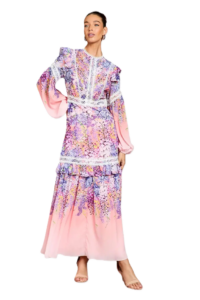 Lace Frill Detail Maxi Dress