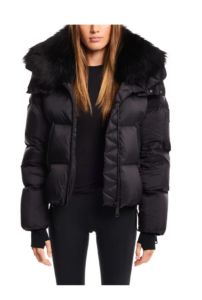 Kaia Water Resistant Down Puffer Jacket with Removable Genuine Shearling Trim
